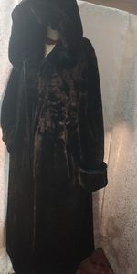 Ankle Length Black Faux Fur Coat